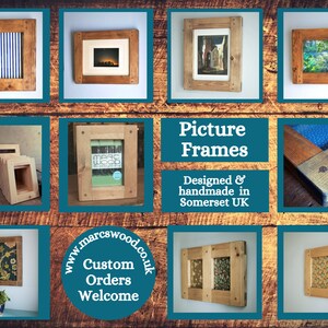 wooden frame for photo & picture 12 x 16 inch sustainable modern rustic natural wood dark frame, portrait / landscape, custom handmade in UK image 8