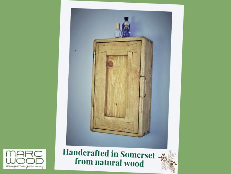 Narrow bathroom wall in light wood tall with 3 Etsy