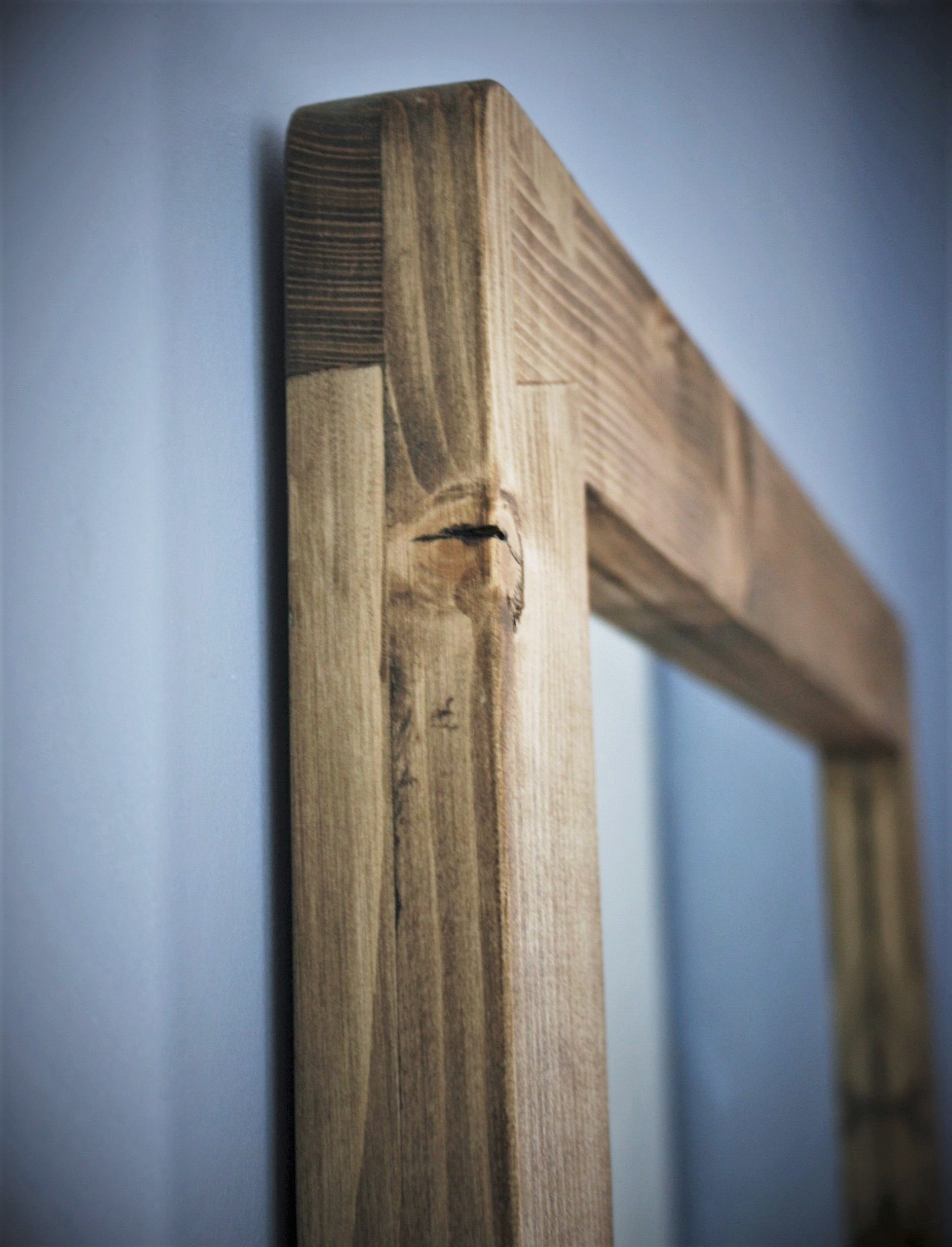 Large mirror with shelf dark wood mirror frame & shelf real Etsy