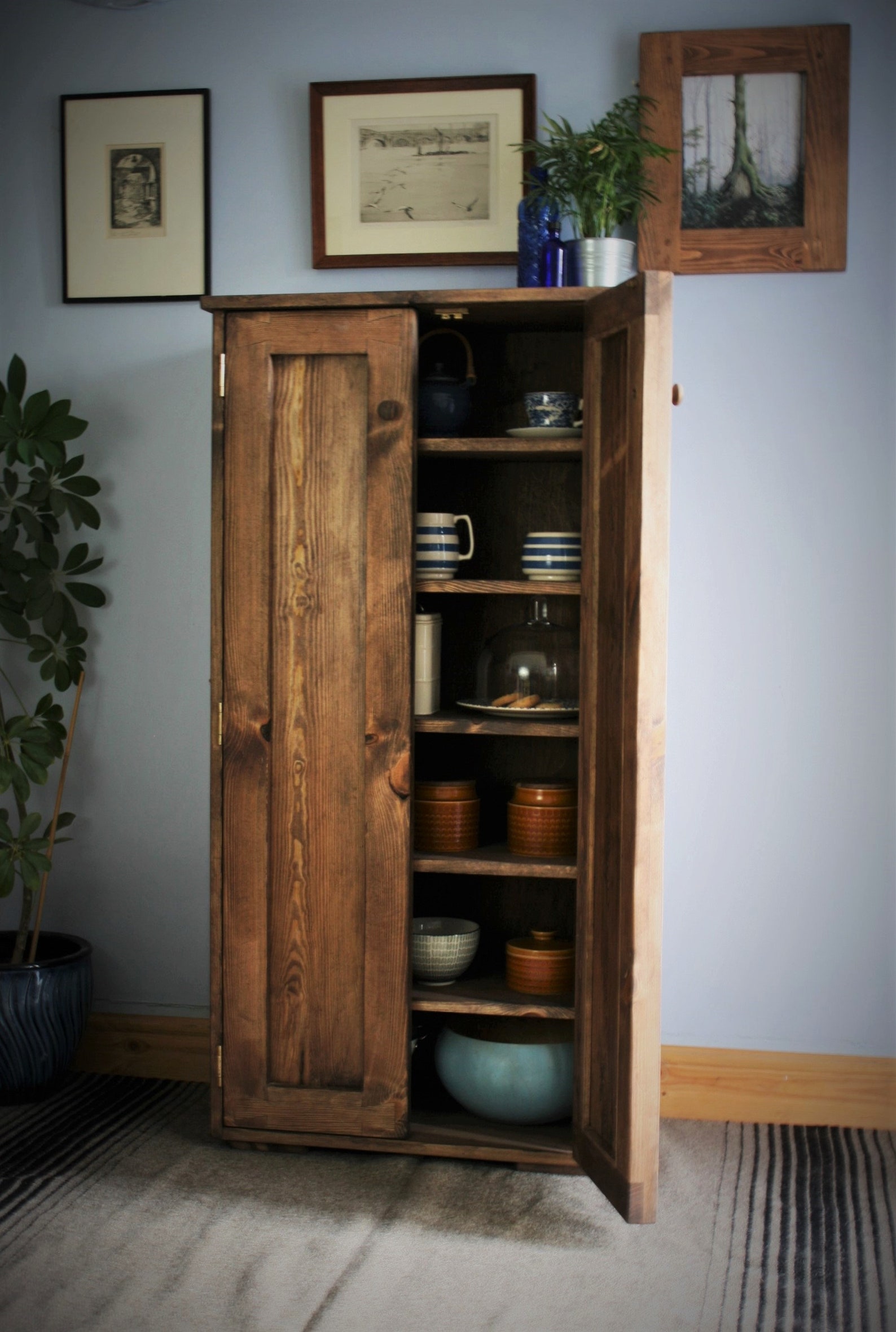 Kitchen Larder Utility Cupboard Tall Rustic Pantry Cabinet - Etsy UK