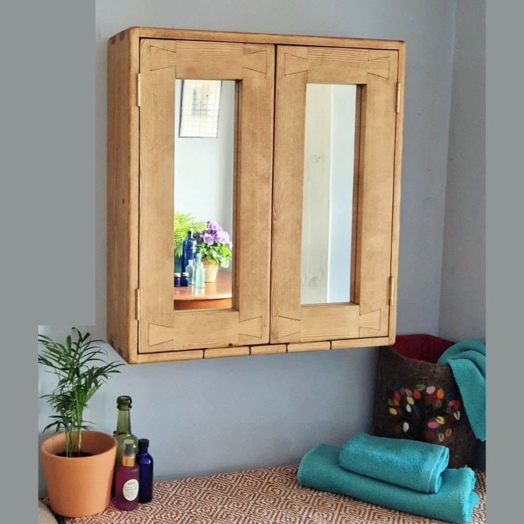 Wooden Bathroom Mirror Cabinet, Modern Artisan Medicine Cabinet, Over ...