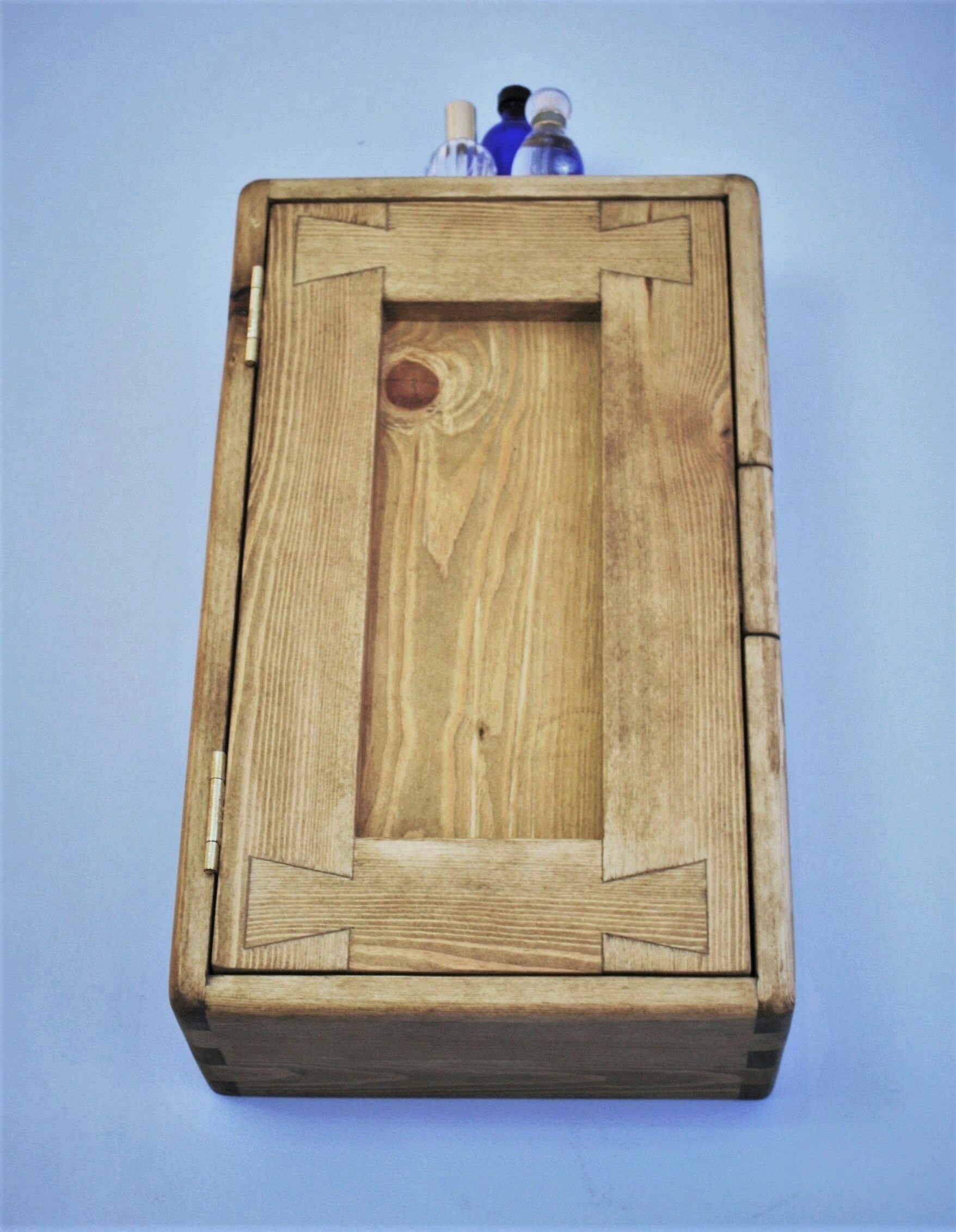 Narrow bathroom wall in light wood tall with 3 Etsy