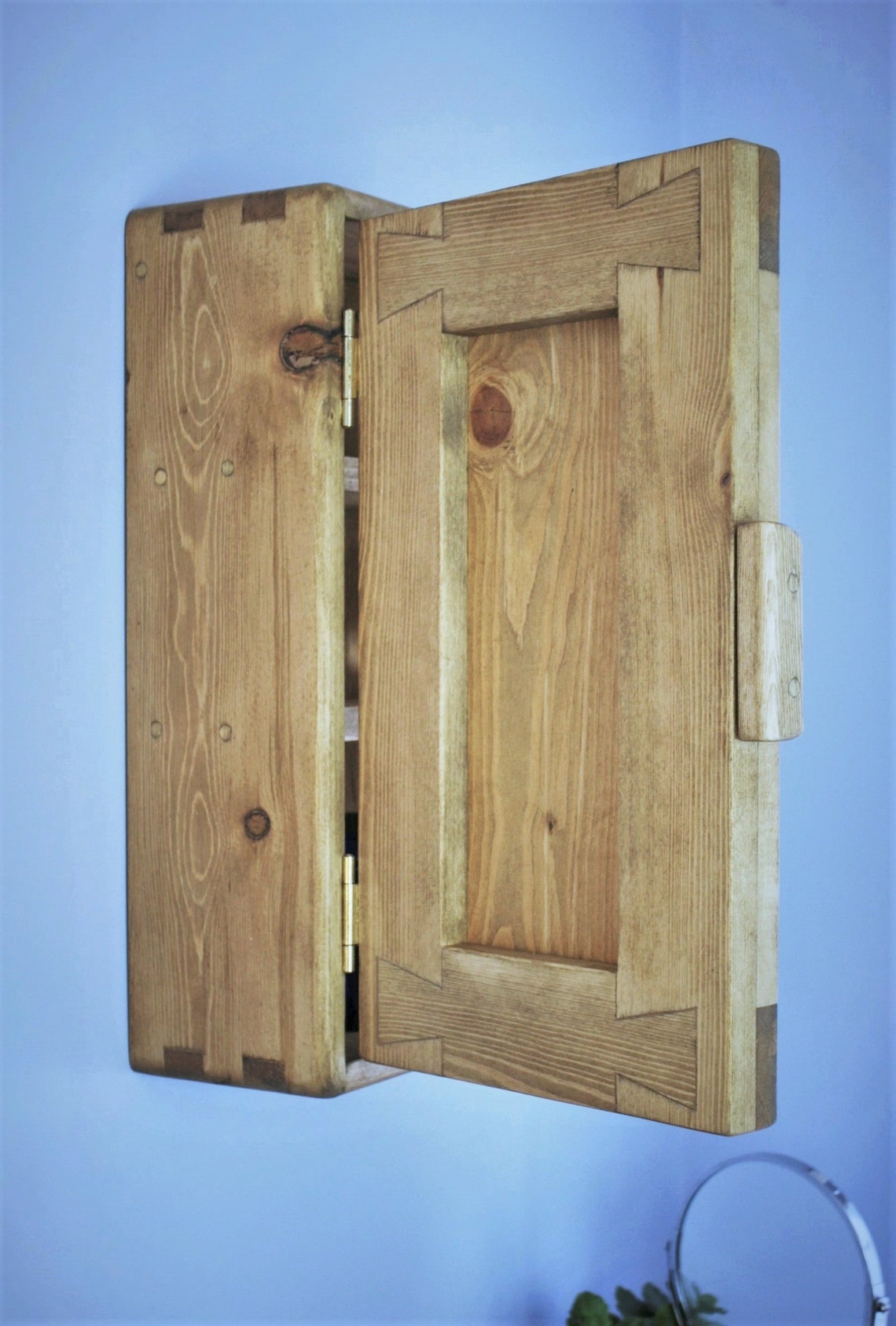 Narrow bathroom wall in light wood tall with 3 Etsy