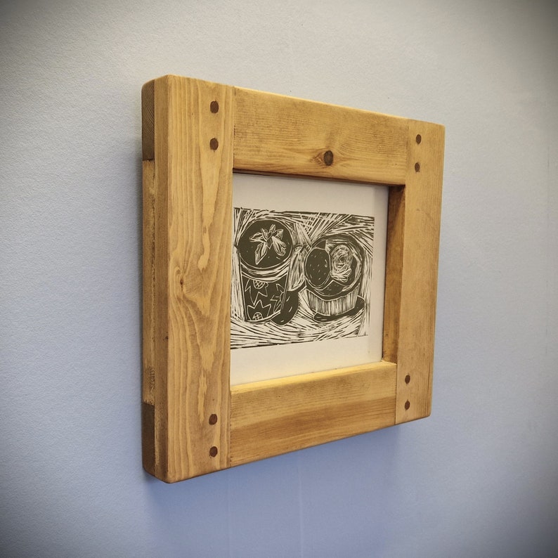 wooden picture & photo frame for A4 image high quality crafted sustainable thick wooden frame, custom sizes, modern rustic, from Somerset UK image 6