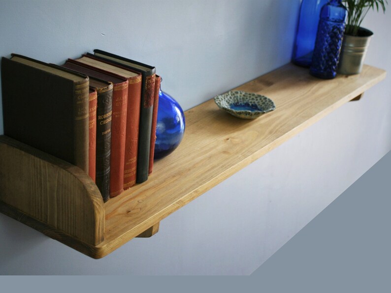 Wide Wooden Shelf Brackets & Chunky Book End Rustic Natural Etsy