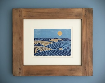 wooden frame for photo & picture 12 x 16 inch sustainable modern rustic natural wood dark frame, portrait / landscape, custom handmade in UK