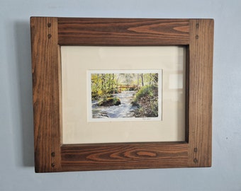 wooden frame for photo & picture 11 x 14 inch sustainable modern rustic natural wood dark frame, portrait / landscape, custom handmade in UK