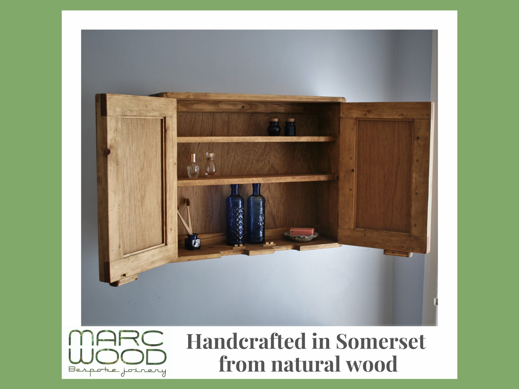 Kitchen wall & cupboard in natural wood with 2 doors Etsy