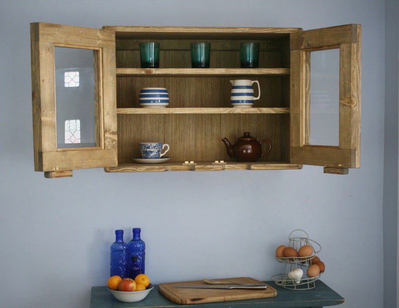 Large kitchen wall natural light wood 2 glass doors Etsy