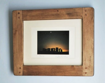 wooden frame for photo & picture A3 image, sustainable modern rustic natural wood dark frame, portrait / landscape, custom handmade in UK