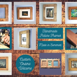 wooden picture & photo frame for A4 image high quality crafted sustainable thick wooden frame, custom sizes, modern rustic, from Somerset UK image 9