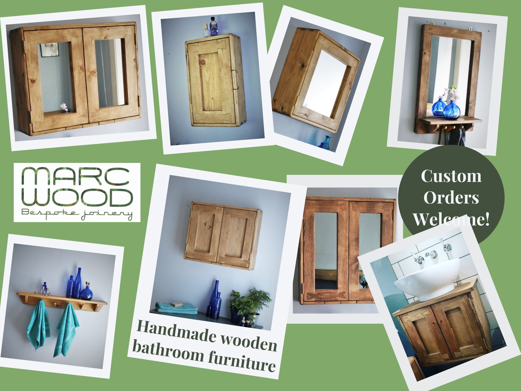 Narrow bathroom wall in light wood tall with 3 Etsy