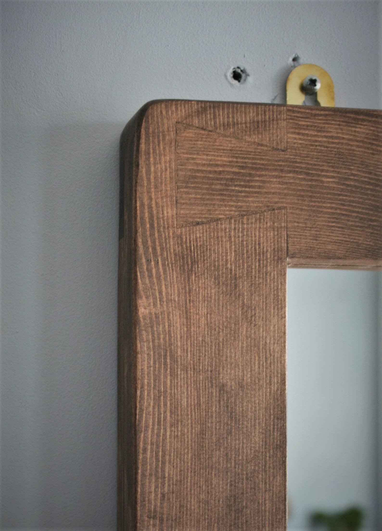 Large Wall Mirror With Shelf in Natural Wood Tall Candle Etsy