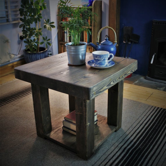 Square Coffee Table Eco Natural Wood 50w X 45hcm Modern