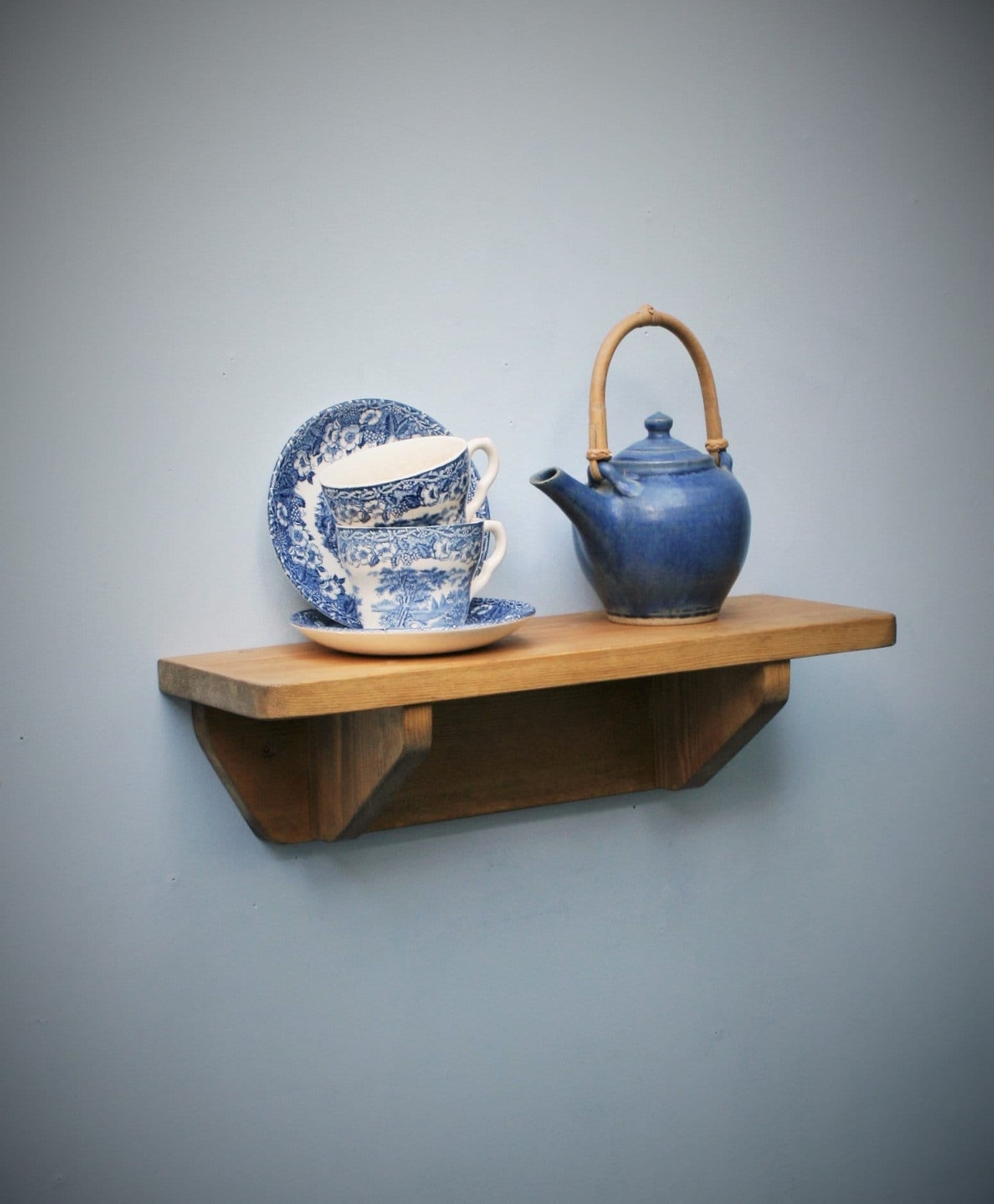 Small wood shelf natural light wood kitchen shelf with Etsy