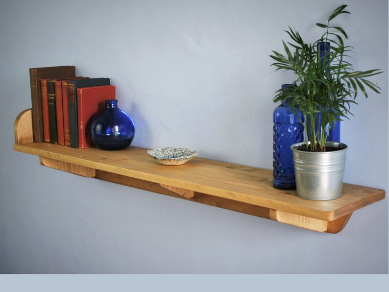 Wide Wooden Shelf Brackets & Chunky Book End Rustic Natural Etsy