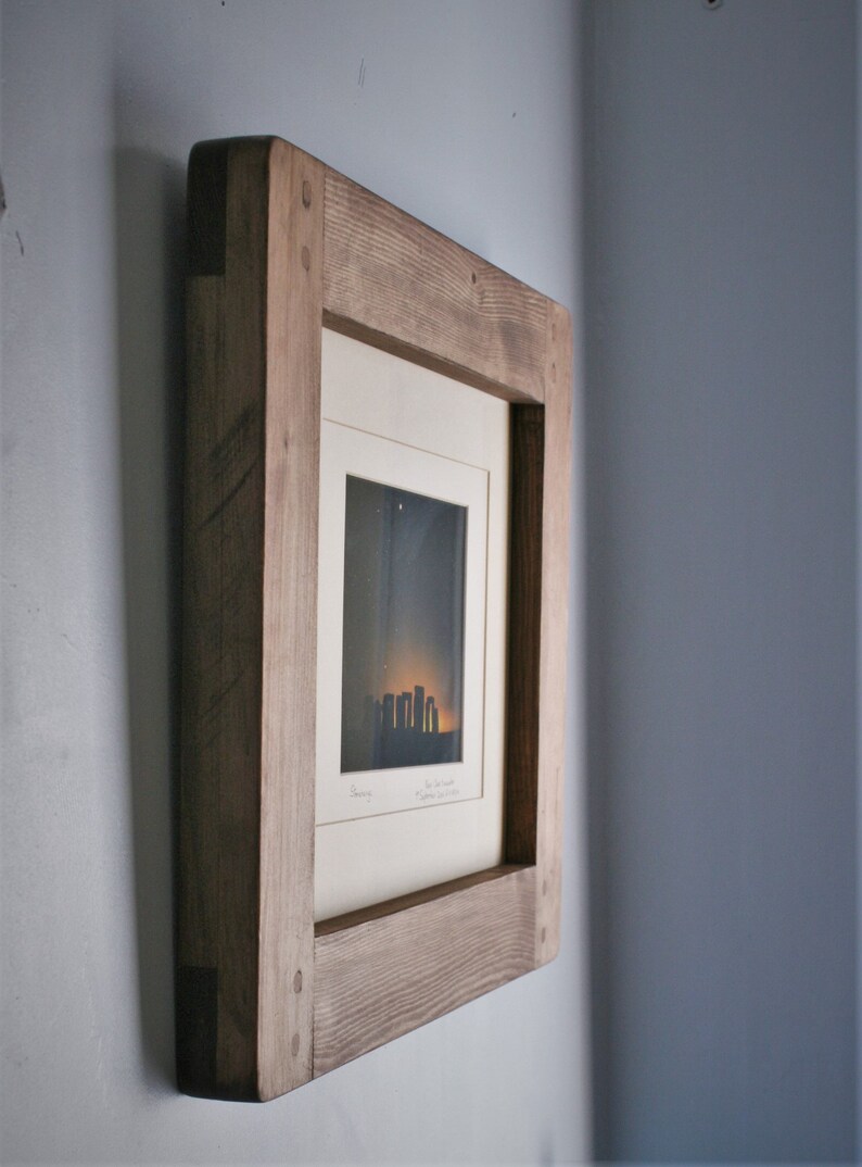 wooden frame for photo & picture 12 x 16 inch sustainable modern rustic natural wood dark frame, portrait / landscape, custom handmade in UK image 3