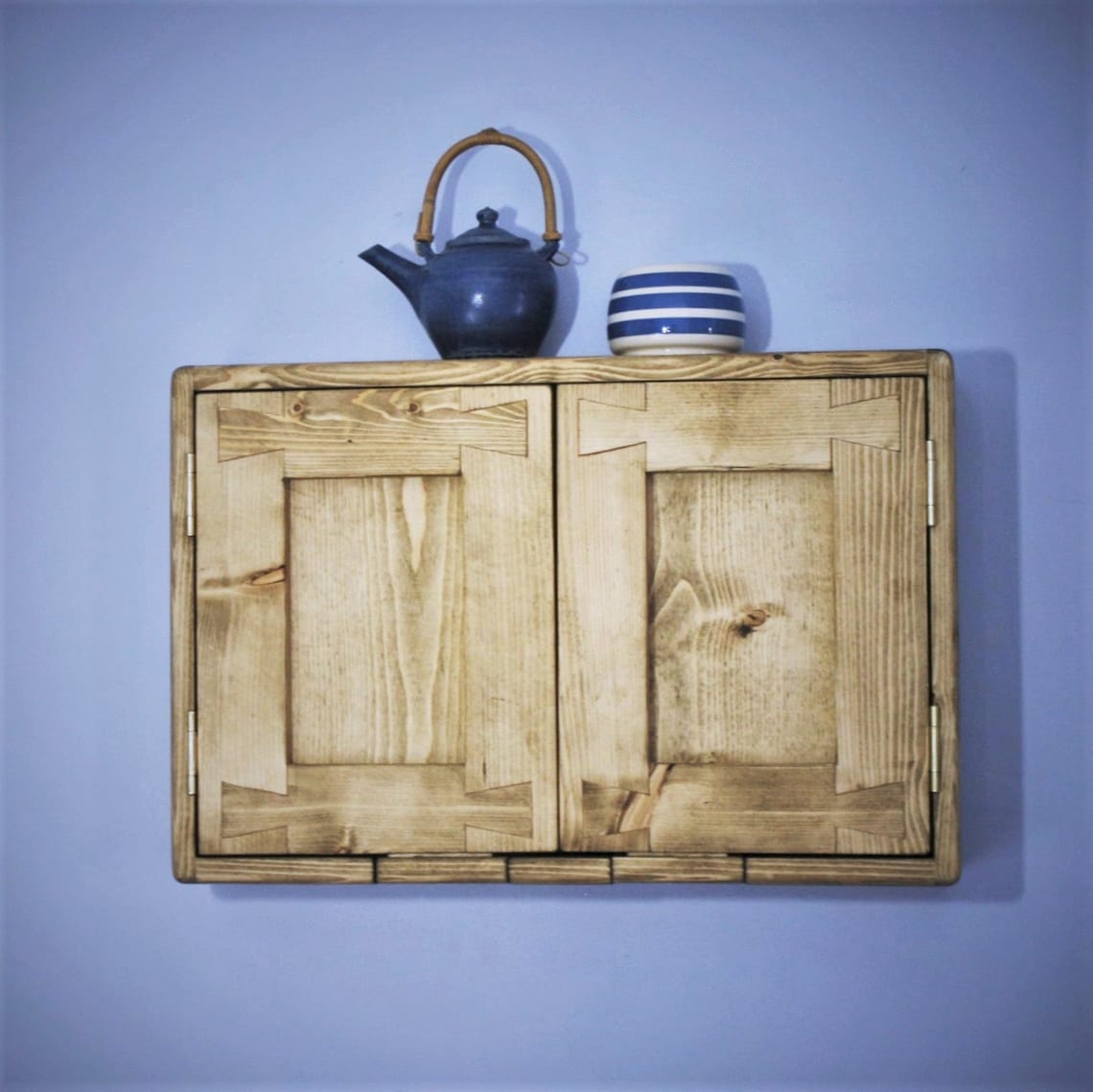 Short Wooden Kitchen & Wall Cupboard With 2 Wooden Etsy UK