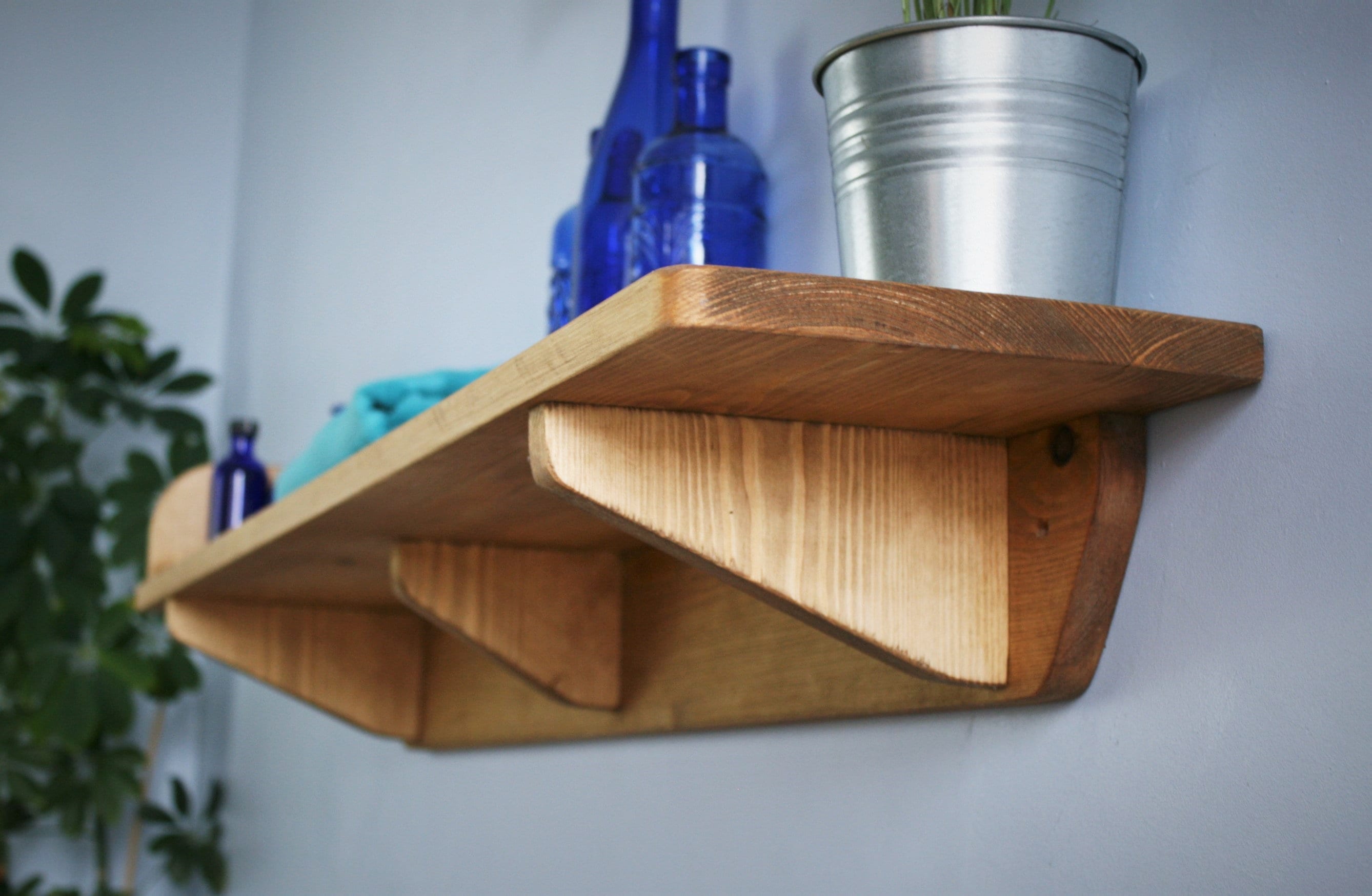 Long Wooden Bathroom Wall Shelf Over Sink Storage Book End Etsy UK
