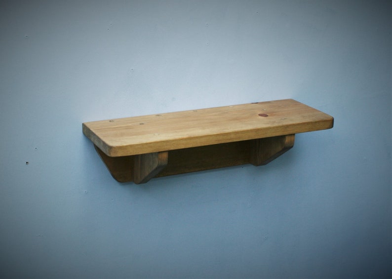 Wooden Kitchen Shelf With Brackets Small 44 Cm L X 15 Cm Etsy UK