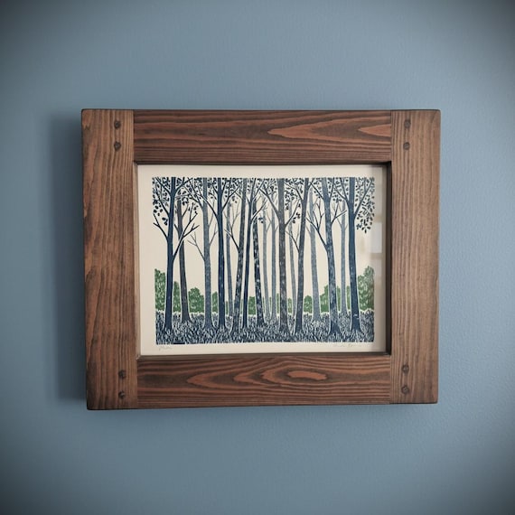 wooden frame for photo & picture 11 x 14 inch sustainable modern rustic natural wood dark frame, portrait / landscape, custom handmade in UK