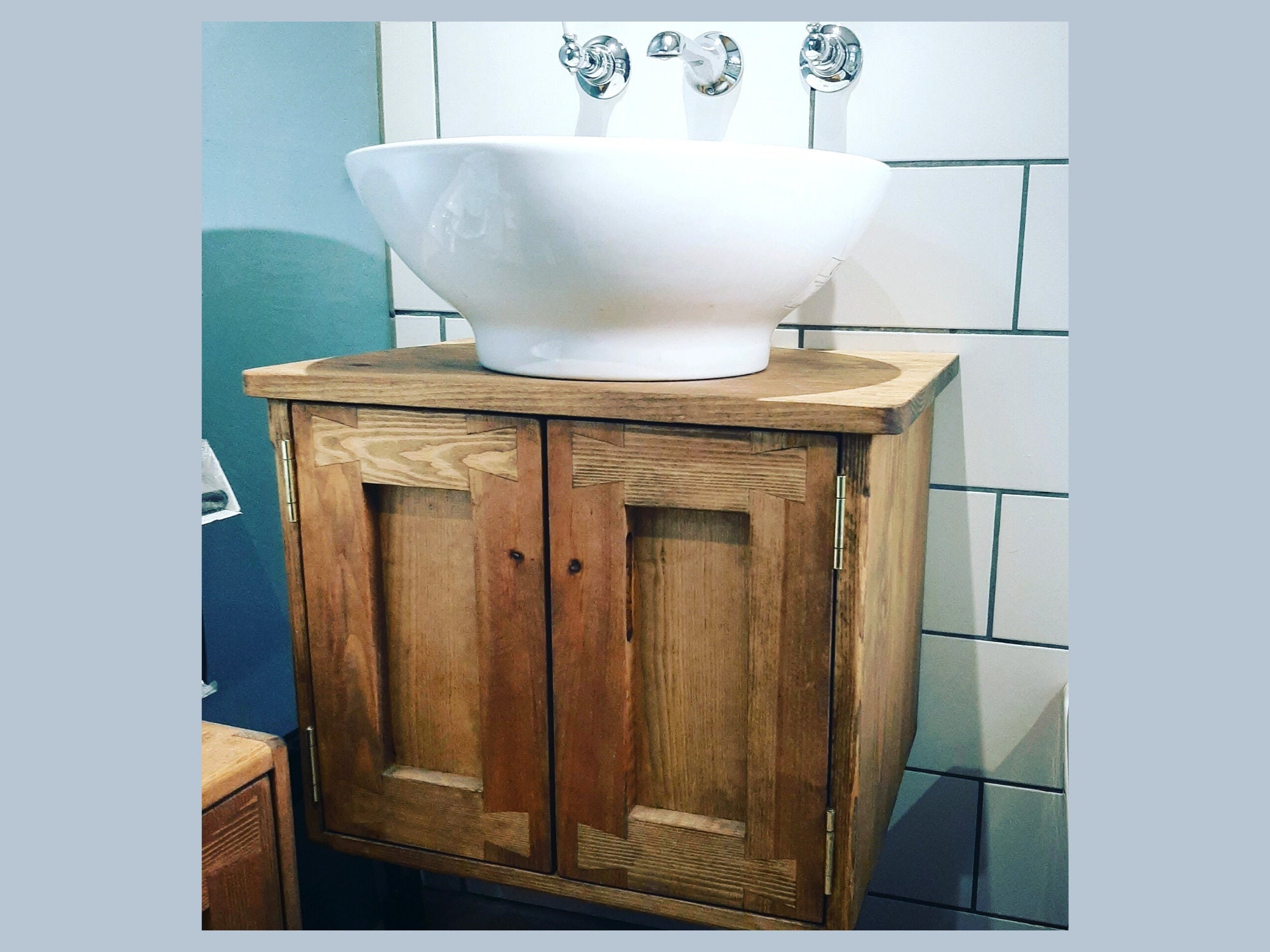 Under Sink Cabinet Rustic Bathroom Wall Mounted Vanity Wash Stand