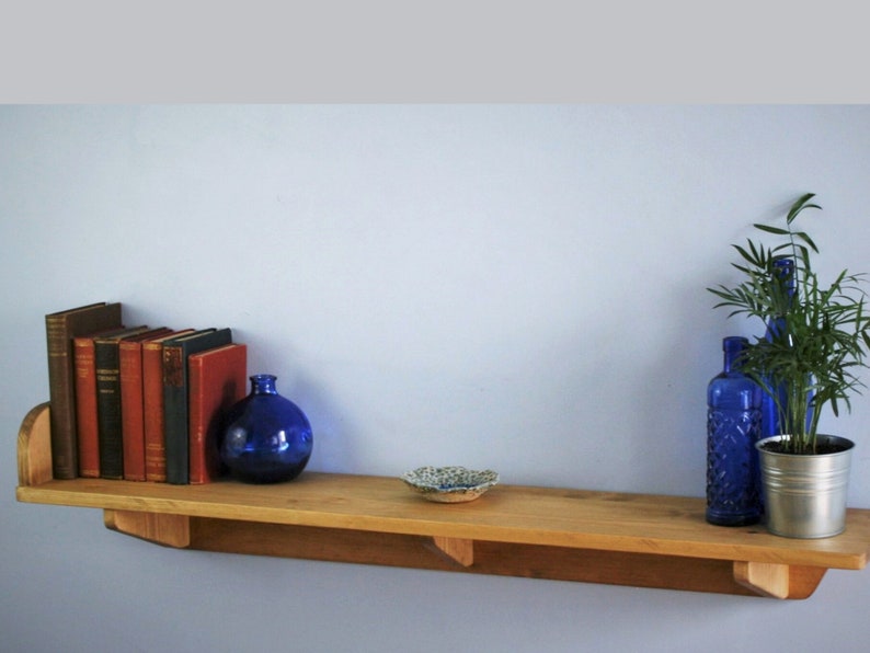 Wide Wooden Shelf Brackets & Chunky Book End Rustic Natural Etsy