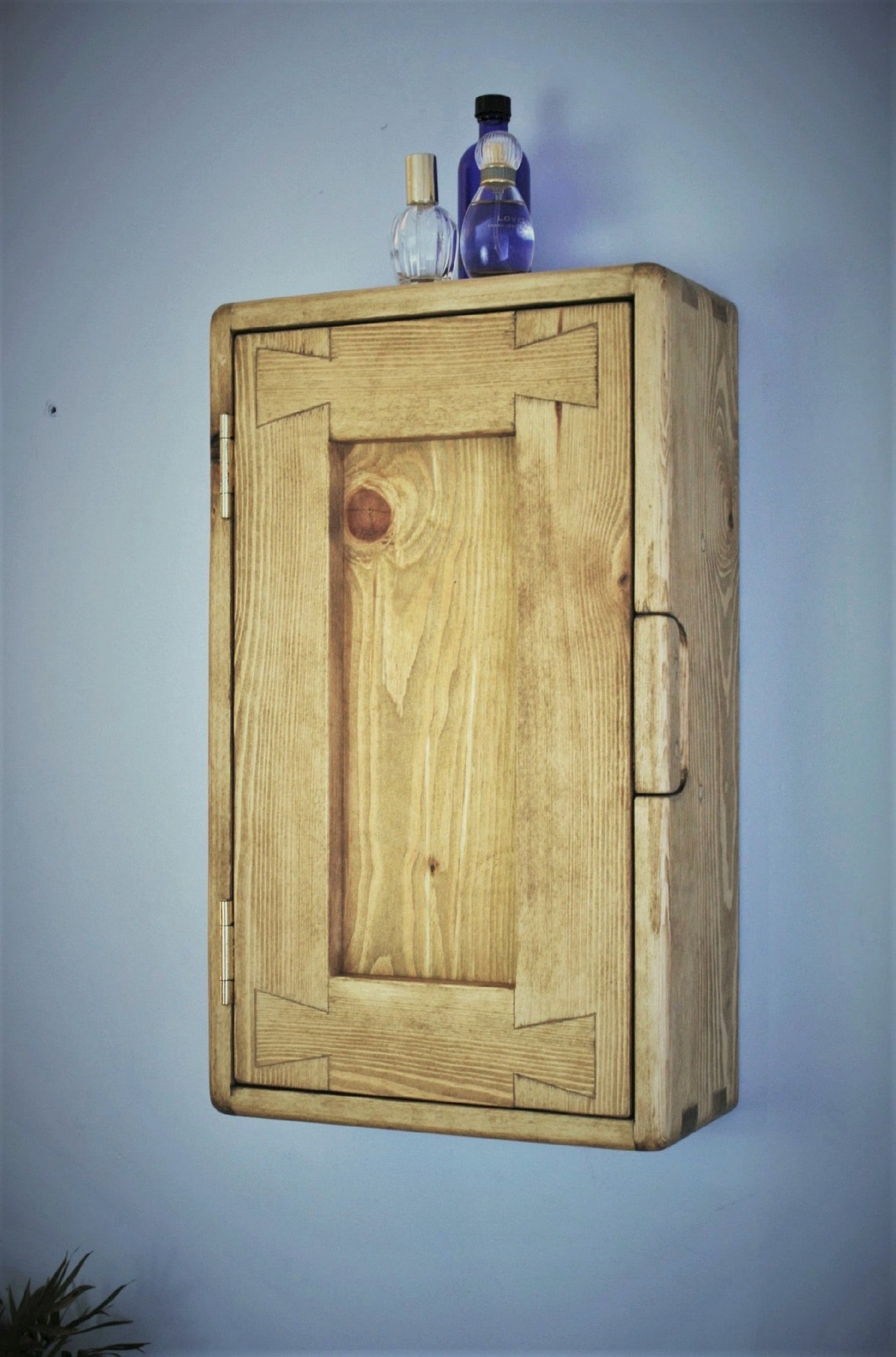 Narrow bathroom wall in light wood tall with 3 Etsy