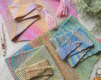 Magic Moss Stitch Scarf | Crochet Scarf Pattern | 2 Scarf Designs Included | PDF Download