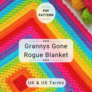 Granny&#39;s Gone Rogue Blanket Crochet Pattern (PDF Download)