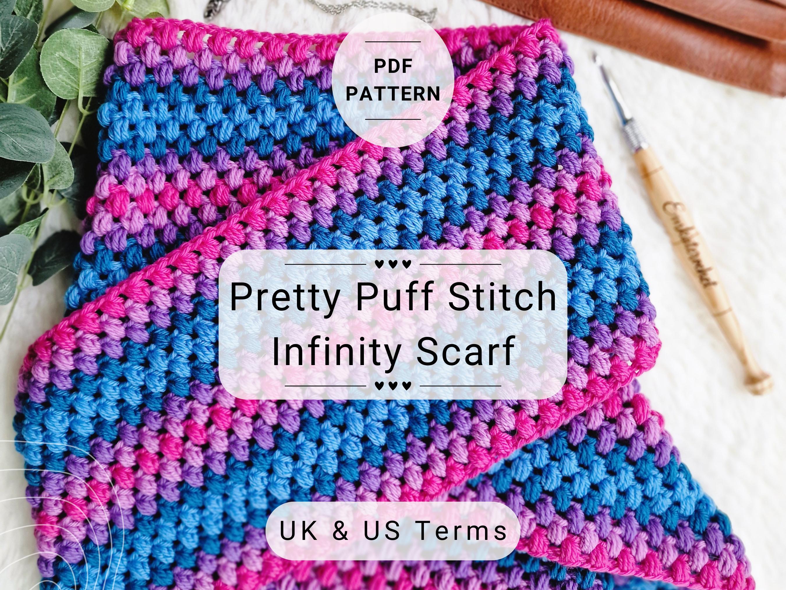 Pretty Puff Stitch Infinity Scarf | PDF Crochet Pattern | US/UK Terms | Crochet  Scarf - Etsy, image size:2700x2025