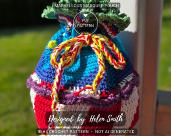 Marvellous Marquee Pouch | Crochet Pattern | PDF Download | UK/US Terms | Circus Crochet