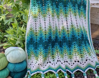 Walking Through the Forest Blanket | Textured Crochet Pattern | Woodland Chevron Throw | PDF Download