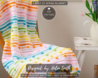A Spot of Spring Blanket | Crochet Pattern | US/UK Terms | PDF Download