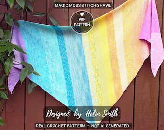 Magic Moss Stitch Crochet Shawl Pattern | Advent Minis Design (PDF Download)