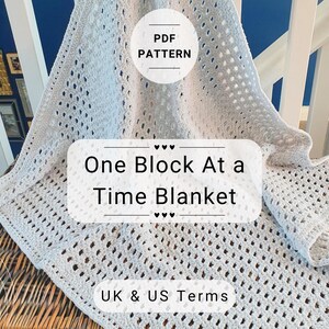 US / UK-Bedingungen, One Block At A Time Decke PDF Häkelanleitung, Sofortiger Download, Häkeldecke Muster, Digitaler Download, Muster Download