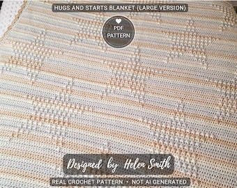 Hugs & Stars Blanket | Crochet Pattern | UK/US Terms | PDF Download