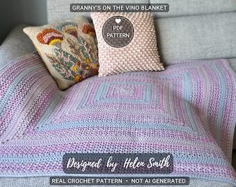 Granny's on the Vino Blanket | Crochet Pattern | UK/US Terms | PDF Download