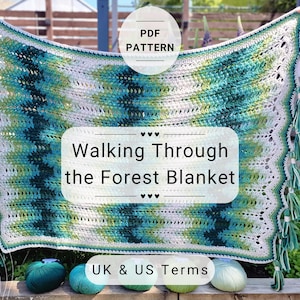 Walking Through the Forest Blanket | Crochet Pattern | Chevron Spike | PDF Pattern | UK/US Terms