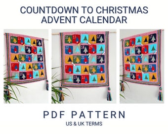 US/UK Terms, Countdown to Christmas Advent Calendar PDF Crochet Pattern, Instant Download, Crochet Pattern, Digital Download, Crochet Advent