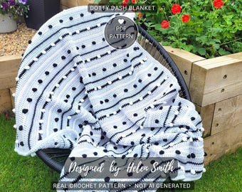 Dotty Dash Blanket | Crochet Pattern | Beginner-Friendly | US/UK Terms | PDF Pattern