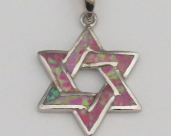 Opal Interlacing Magen David in Pink Opal