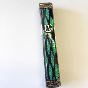 Dichrioc 'Flame" stick on mezuzah