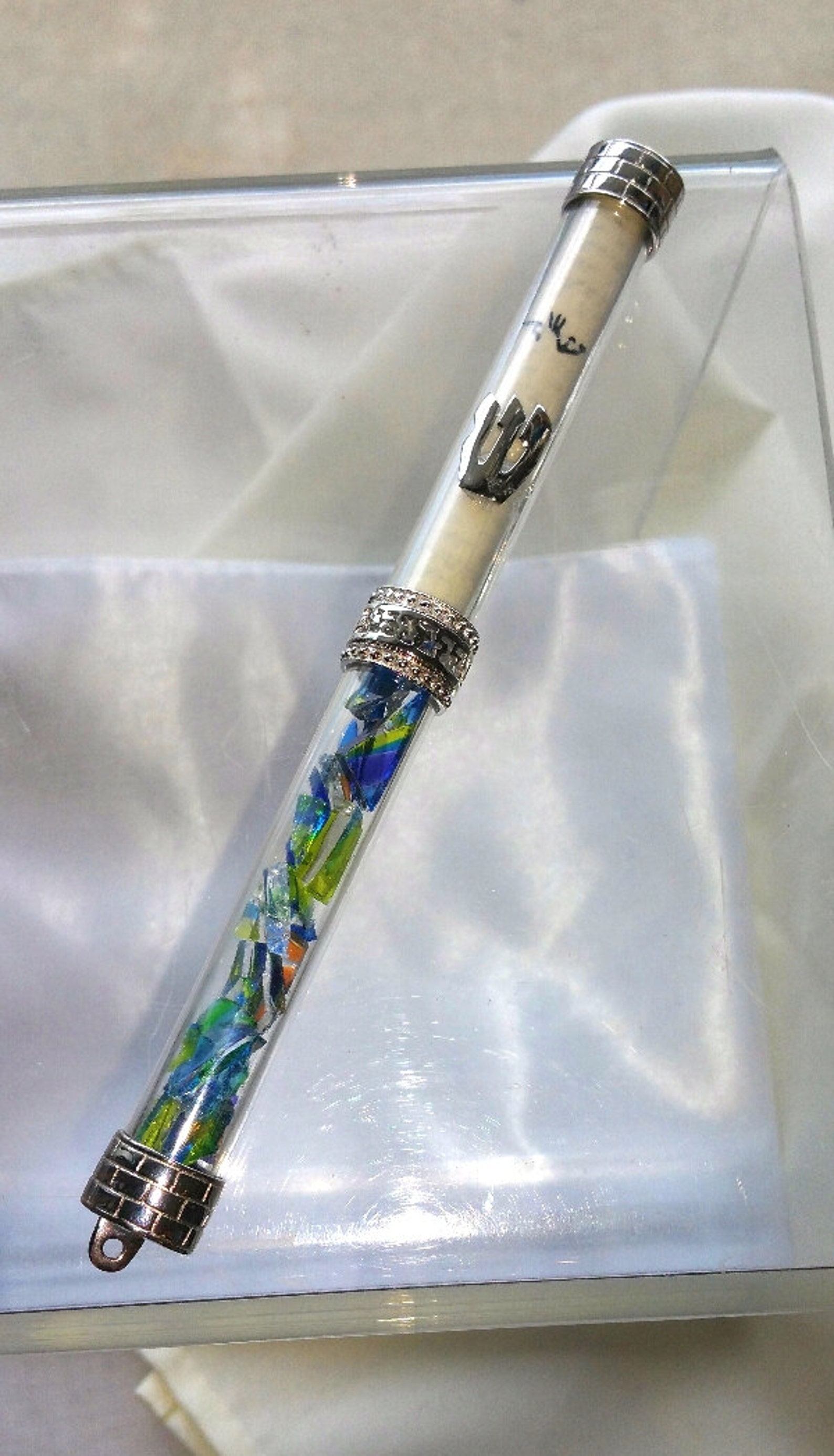 Jewish Wedding Broken Glass Wedding Mezuzah in Sterling Silver Etsy