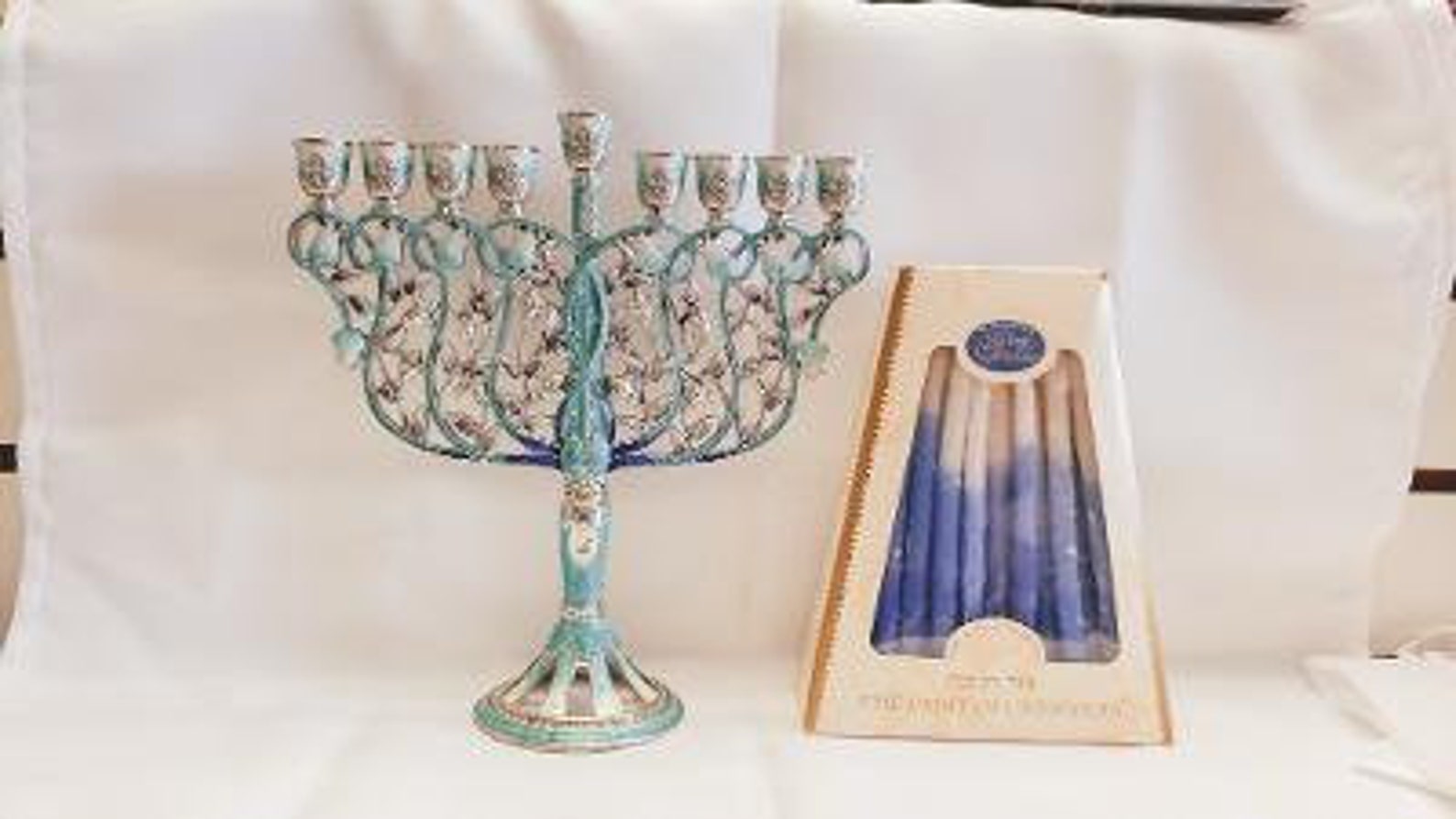 Magnetic Hanukkah Travel Menorah With Colored Candles For Chanukah