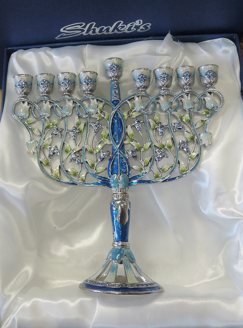Hanukkah Menorah for Chanukah Candle Lighting Ceremony Fluer Etsy