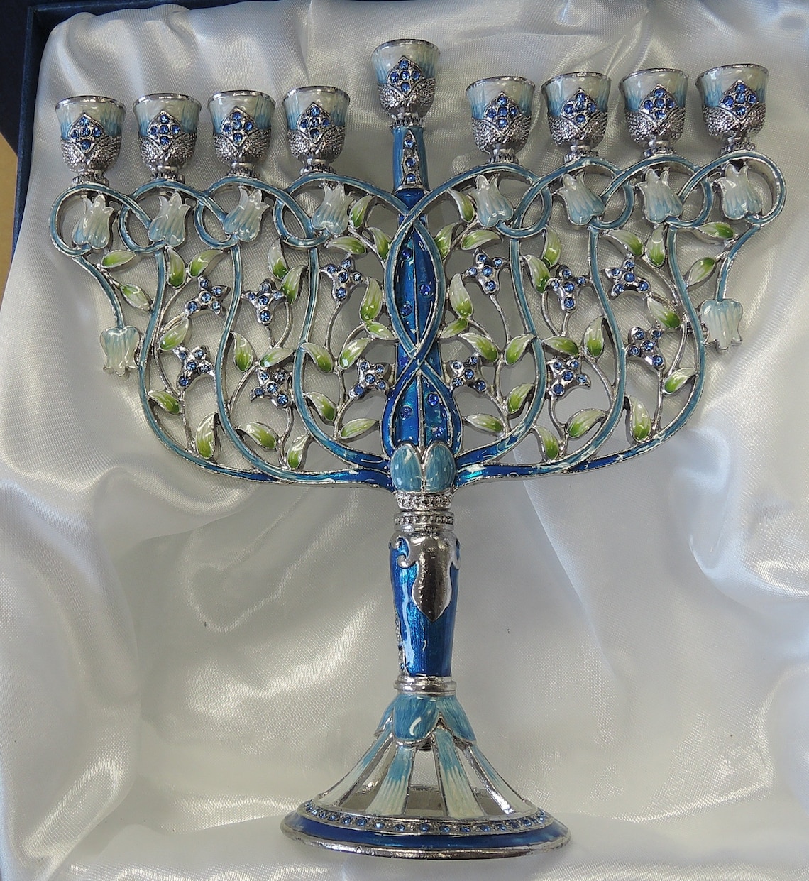 Magnetic Hanukkah Travel Menorah With Colored Candles For Chanukah