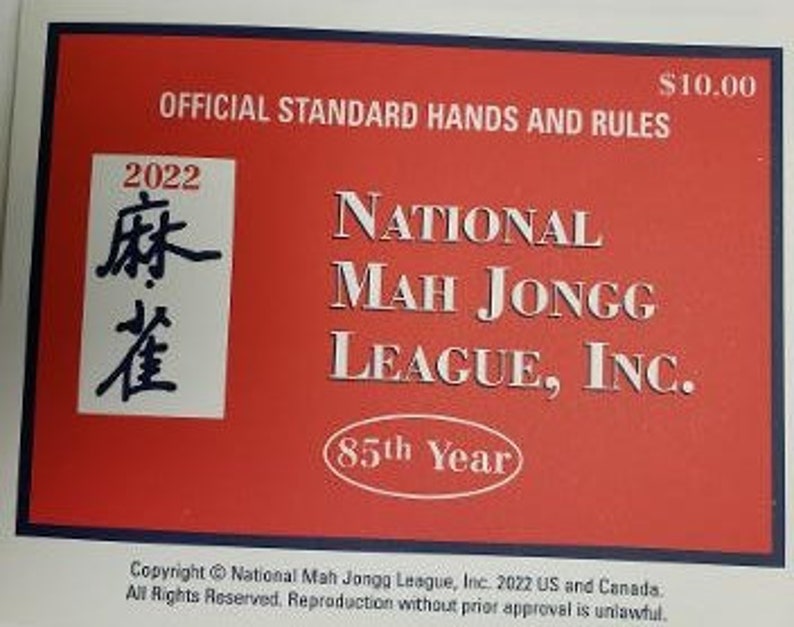 Mah Jongg 2022 Playing Card Etsy