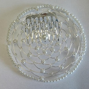 Beaded wire kippa on silver wire Women&#39;s wire kippah girls headcovering