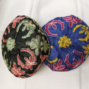 Bulkarian Kippot in Blue and Black